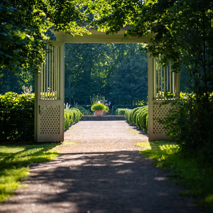 Chemin de jardin fleuri