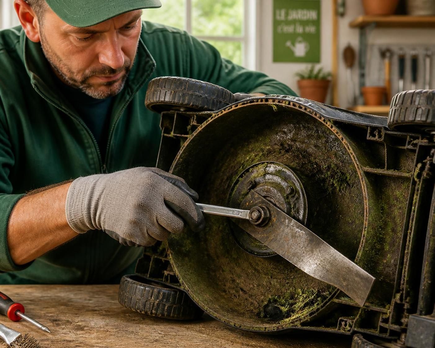 découvrez les étapes simples et efficaces pour démonter une lame de tondeuse grippée sans l'endommager, et redonnez vie à votre tondeuse en toute sécurité.