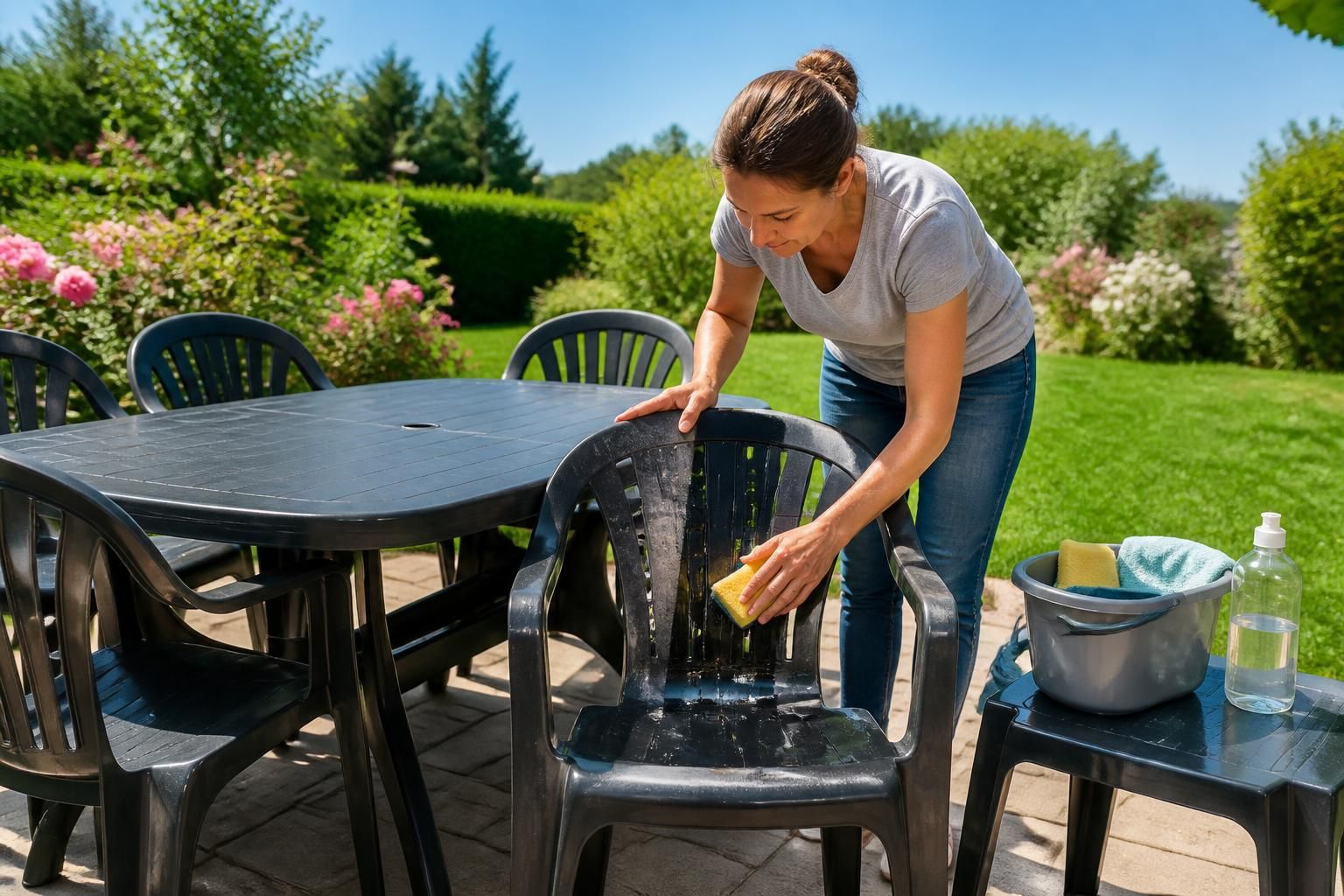 découvrez des astuces simples et efficaces pour raviver l'éclat de votre salon de jardin en plastique noir terni et lui redonner un aspect neuf.
