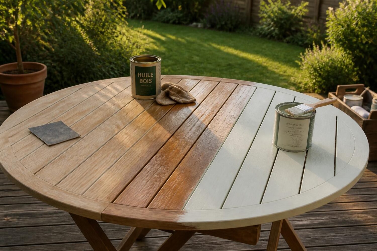 Rénover une table de jardin en bois : poncer, huiler ou peindre ?